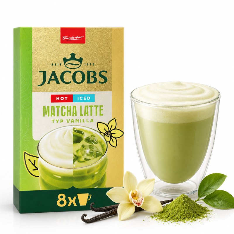 Jacobs MATCHA LATTE VANILLA  MATCHA LATTE O SMAKU WANILIOWYM 8 SASZETEK